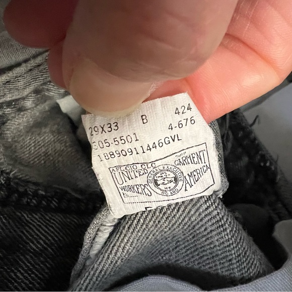 Vintage 80s Lee Black Stonewashed Ultra High Rise Tapered Mom Jeans Union Label - Picture 8 of 9